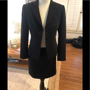 Black suit with blue pin striping — 2p